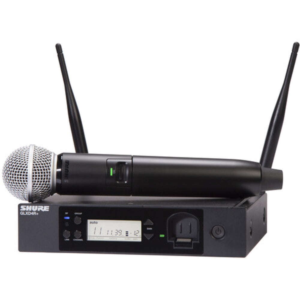 Shure GLXD24R+ Dual-Band Wireless Vocal Rack System with SM58 Microphone | Z3: 2.4, 5.8 GHz