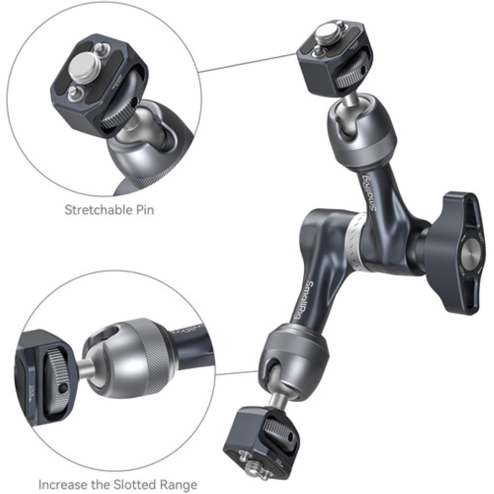 SmallRig Articulating Arm with 1/4"-20 and 3/8"-16 ARRI Locating Screws | 7"