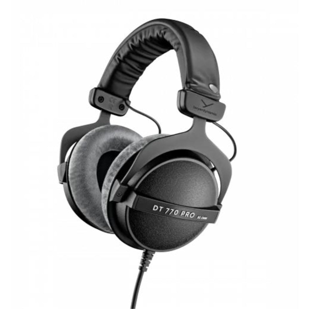 BeyerDynamic DT 770 Pro 80 ohm Limited Edition Professional Studio Headphones | Black Bundle With Headphones Stand + Microfiber Cleaning Cloth (3 items)