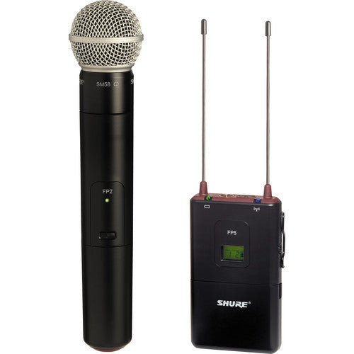 Shure FP25/SM58 Camera-Mount Wireless Cardioid Handheld Microphone System | G5: 494 to 518 MHz