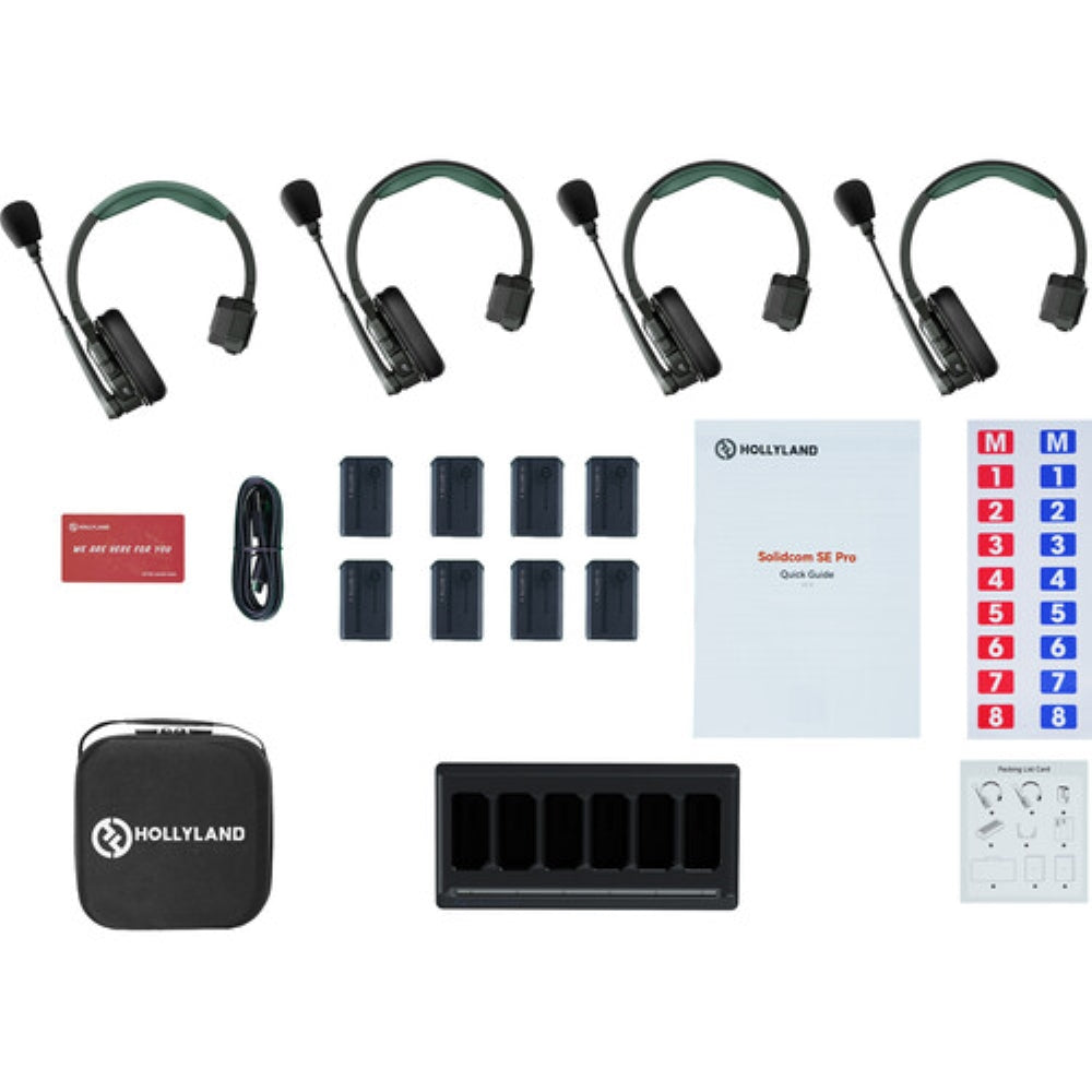 Hollyland Solidcom SE Pro 4S 4-Person Full-Duplex Single-Ear Headset Intercom System | 1.9 GHz
