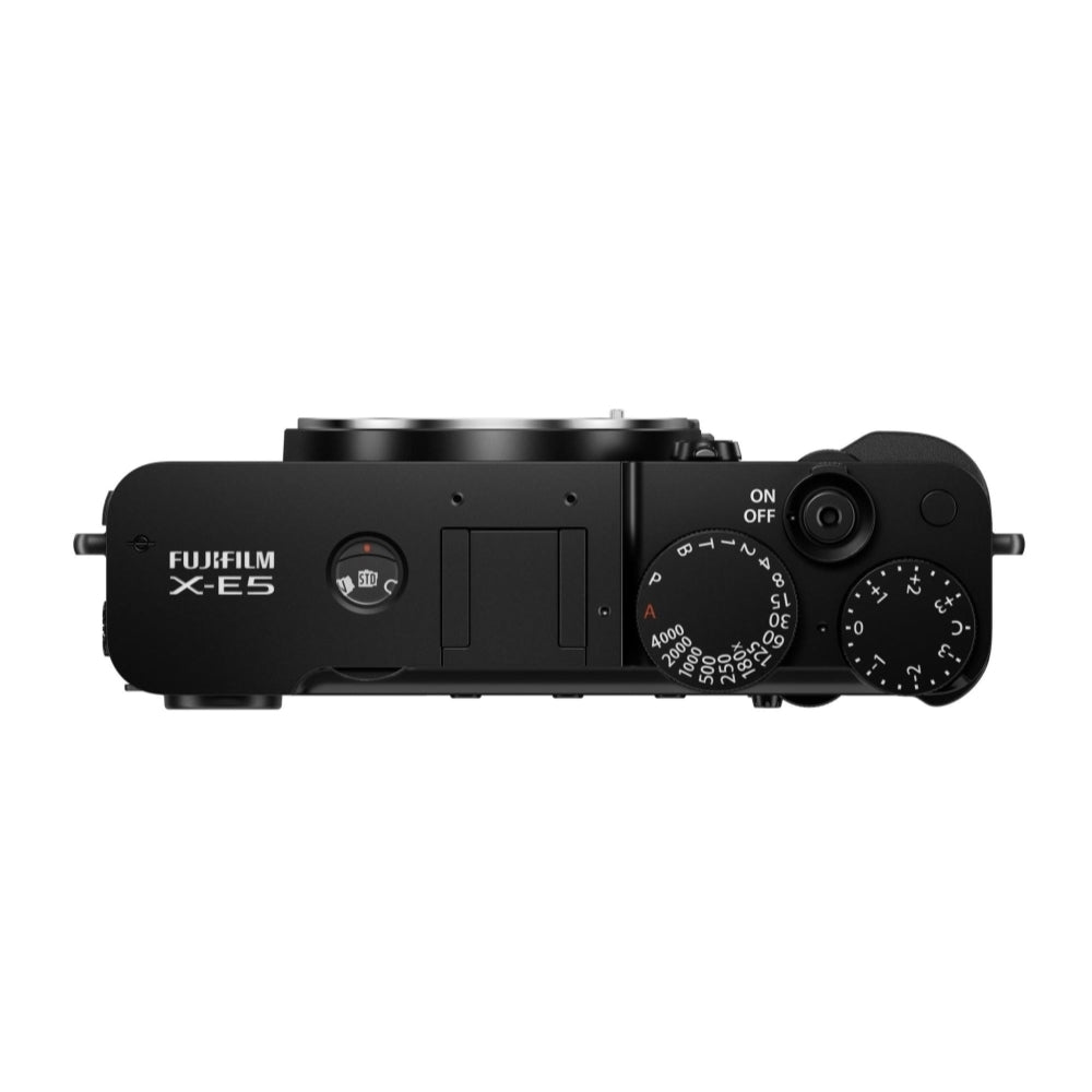 FUJIFILM X-E5 Mirrorless Camera (Black) Bundle with Viltrox AF 28mm f/4.5 XF Lens + 64GB Memory Card + Memory Card Case + Battery Charger + Camera Bag + Cleaning Kit (11 Items)