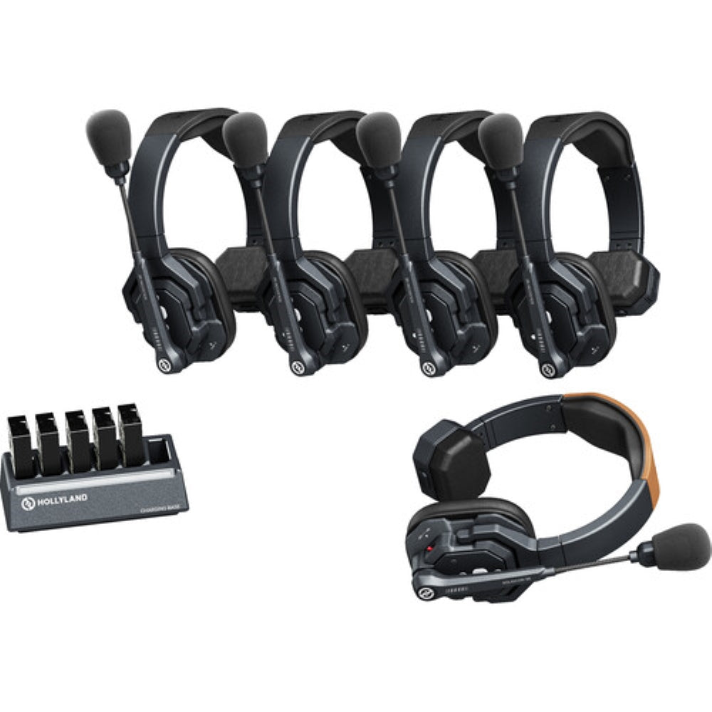 Hollyland Solidcom SE Global 5S 5-Person Full-Duplex Single-Ear Noise-Canceling Headset Intercom System | 2.4 GHz