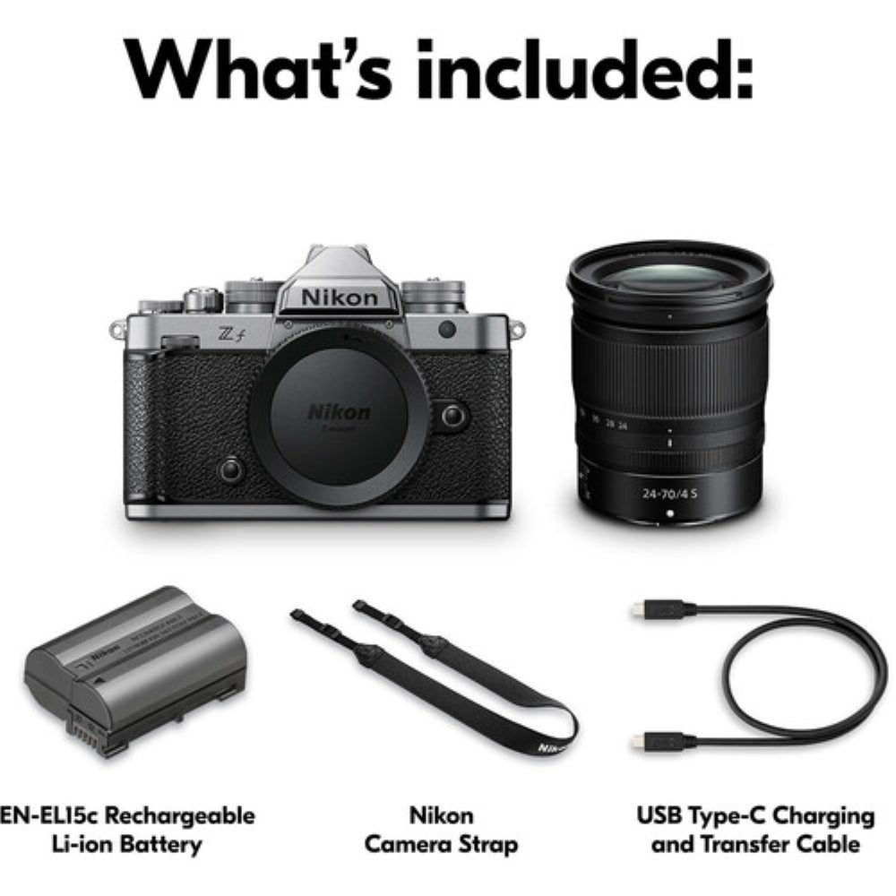 Nikon Zf Mirrorless Camera with 24-70mm f/4 Lens | Silver