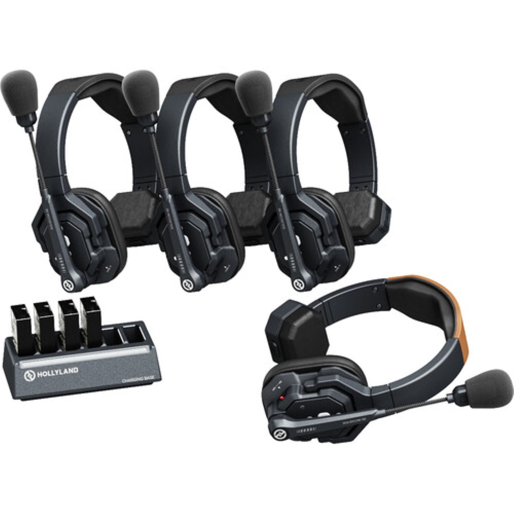 Hollyland Solidcom SE Global 4S 4-Person Full-Duplex Single-Ear Noise-Canceling Headset Intercom System | 2.4 GHz