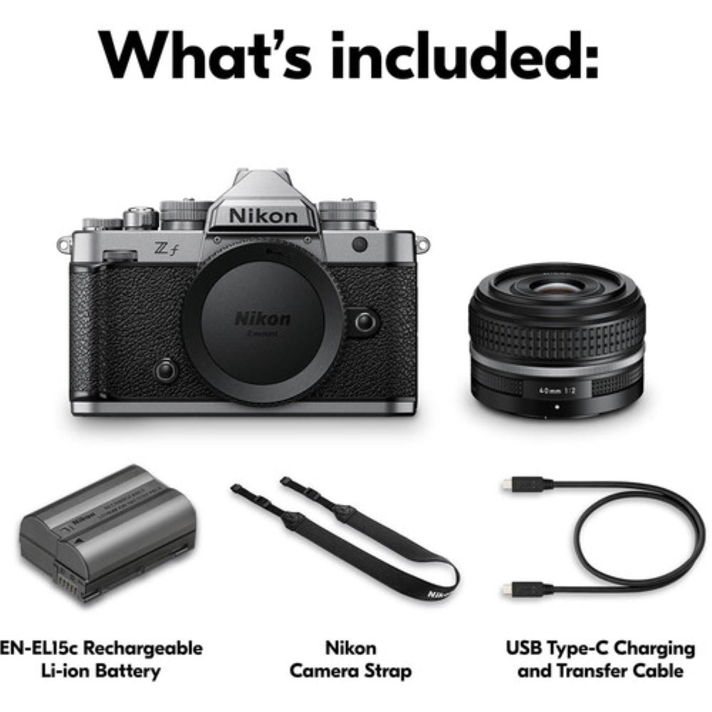 Nikon Zf Mirrorless Camera with 40mm Lens | Silver