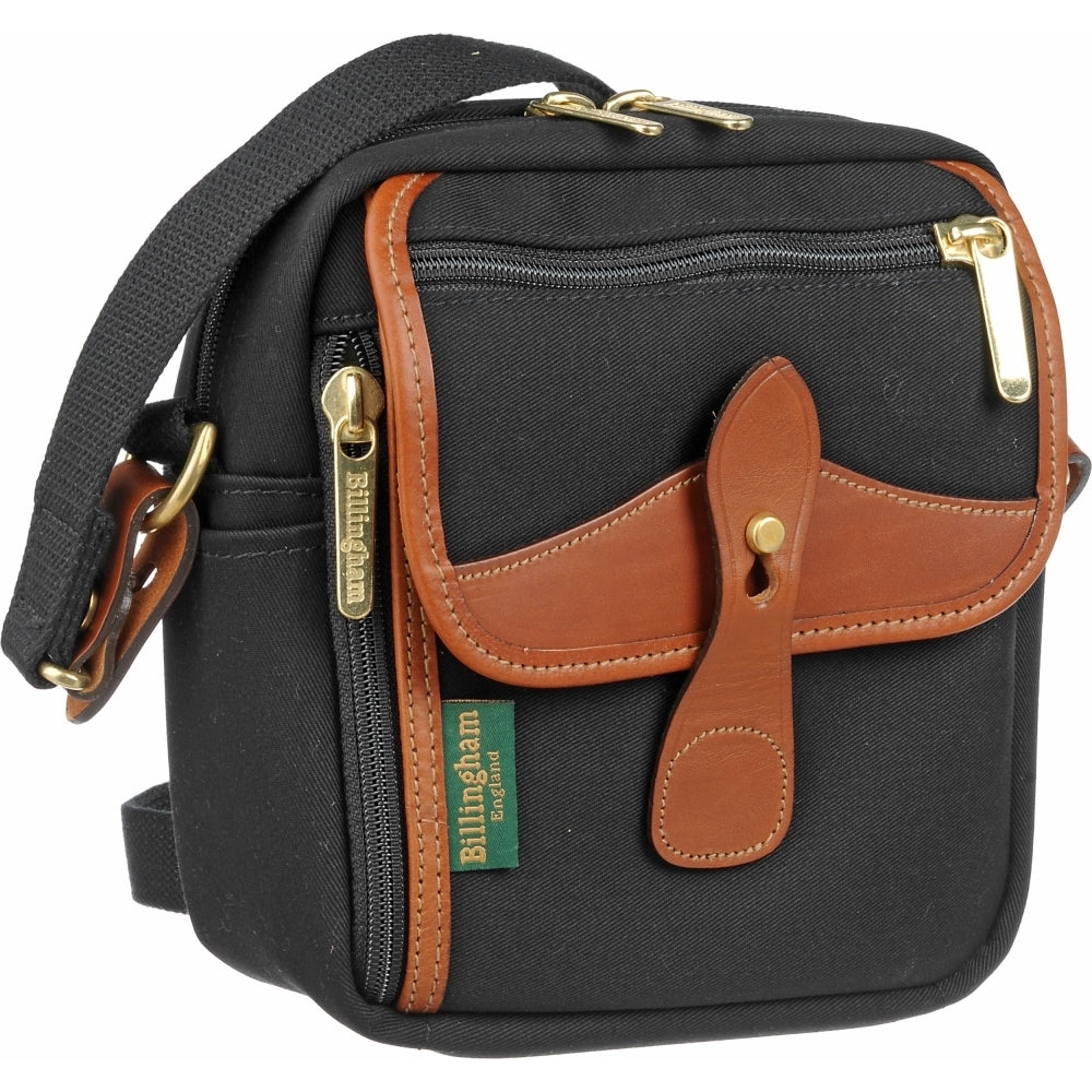 Billingham Stowaway Pola Shoulder Bag | Black / Tan Leather Trim