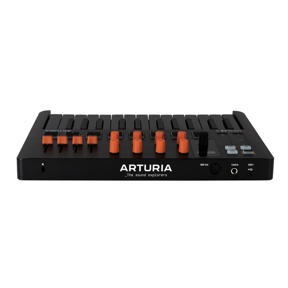 Arturia MiniLab 3 Compact MIDI Keyboard and Pad Controller | Orange and Black