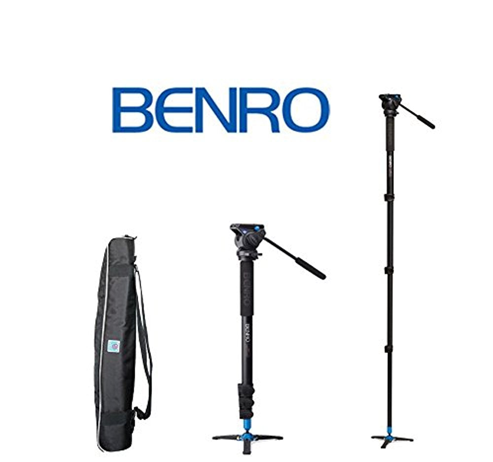 Benro Aluminum 4 Series Flip-Lock Video Monopod Kit w/ 3-Foot Articulating Base and S6 Video Head