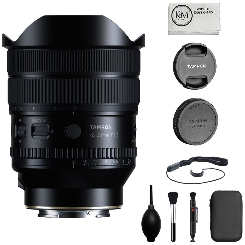 Tamron 12-20mm f/2.8 Lens Compatible with E Mount (FULL FRAME) Bundled with Lens Cap Keeper + Cleaning Kit - Blower, Lens Pen, Brush & Case + Cleaning Cloth (4 Items)