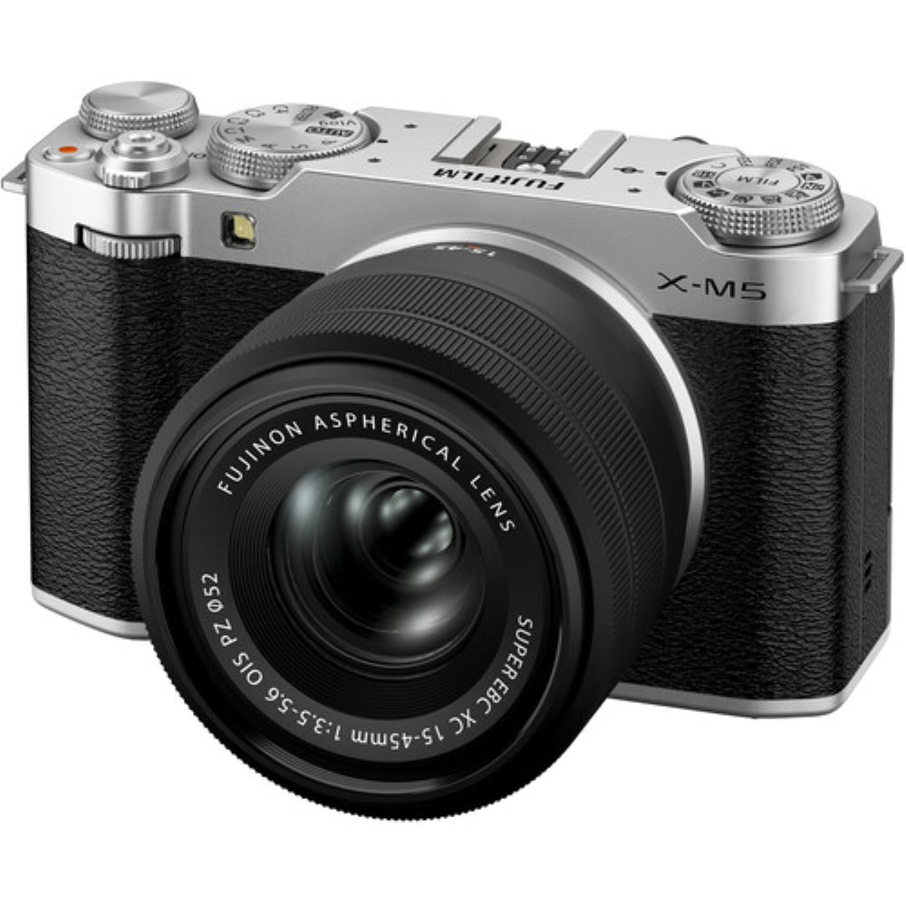 FUJIFILM X-M5 Mirrorless Camera with XC 15-45mm f/3.5-5.6 Lens | Silver