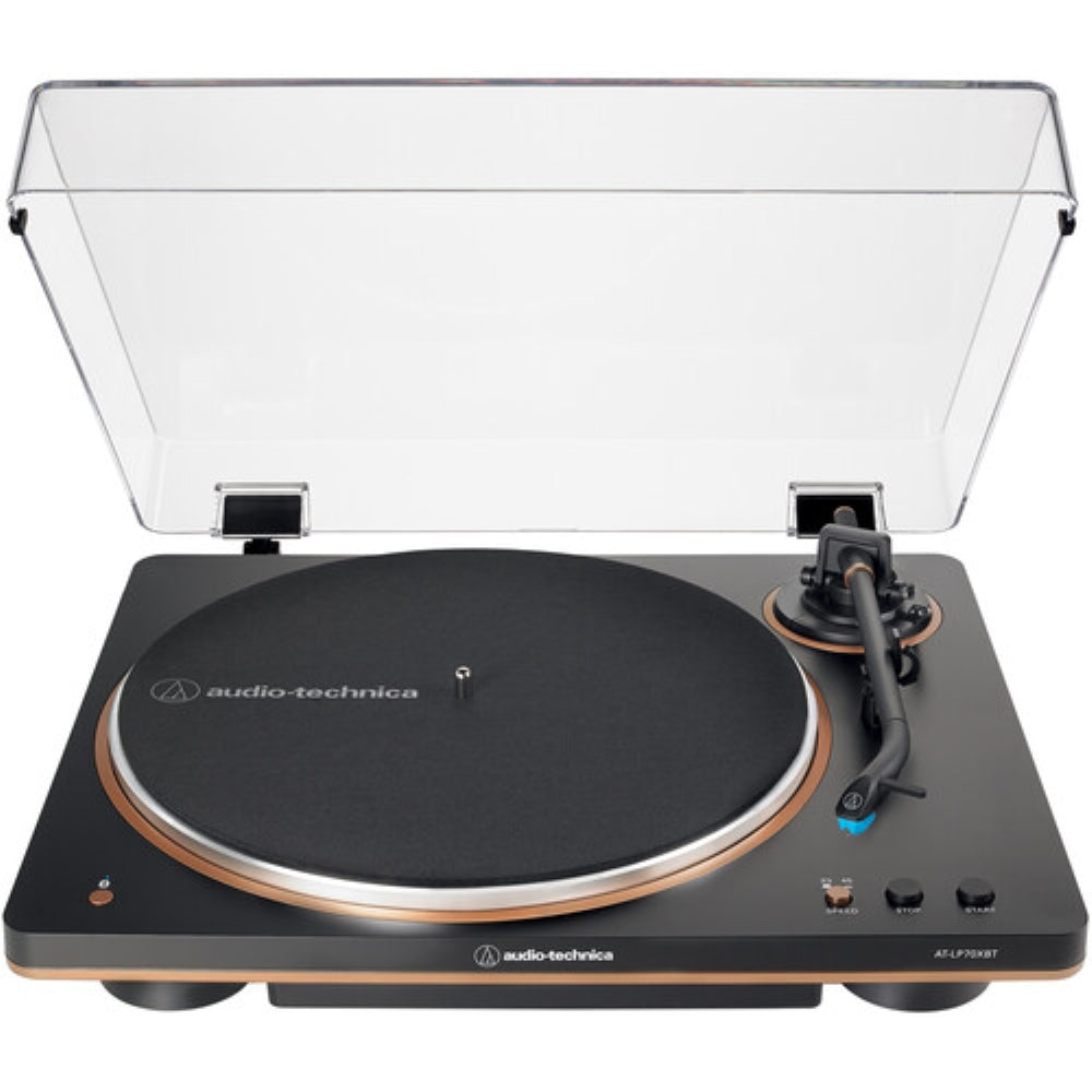 Audio-Technica Consumer AT-LP70XBT Fully Automatic Belt-Drive Turntable with Bluetooth | Black and Bronze