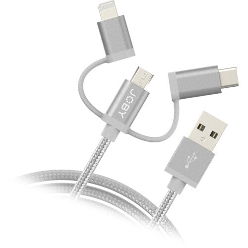 JOBY 3-in-1 Charge & Sync Cable | 3.9', Space Grey