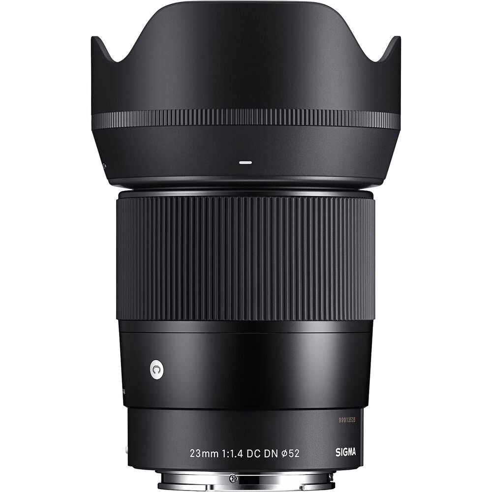 Sigma 23mm f/1.4 DC DN Contemporary Lens Compatible with Canon RF Mount (APS-C) Bundle with UV Filter + Lens Cap Keeper + Deluxe Cleaning Kit + Cleaning Cloth (5 Items)