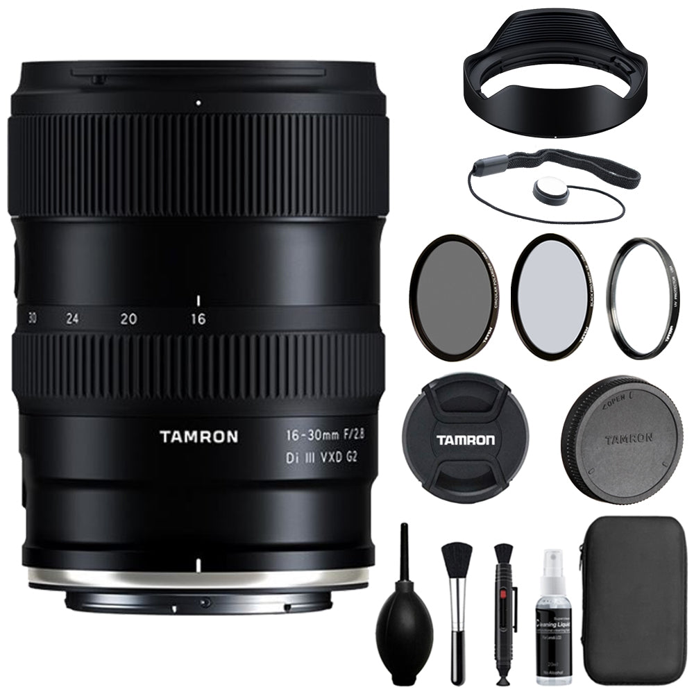 Tamron 16-30mm F/2.8 Di III VXD G2 Lens Compatible with Z Mount (Full Frame) Bundle with Tiffen Filter Set + Lens Cap Keeper + Cleaning Kit + Cleaning Cloth (5 Items)
