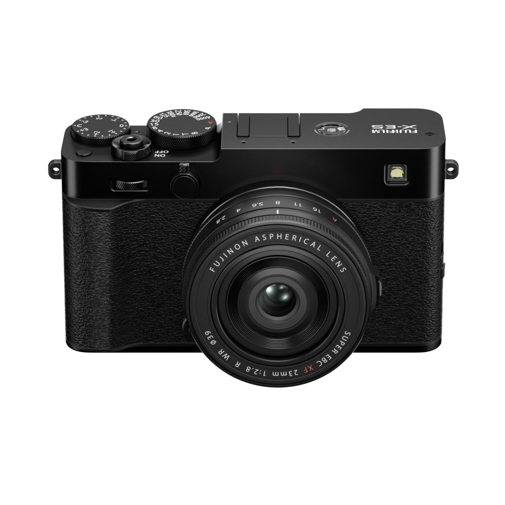 FUJIFILM X-E5 Mirrorless Camera with XF 23mm f/2.8 R WR Lens (Black) Bundle with 64GB Memory Card + Battery Charger + Camera Bag + Card Reader + Memory Case + Lens Cap Keeper + Cleaning Kit (10 Items)