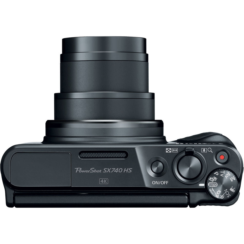 Canon PowerShot SX740 HS Digital Camera | Black Bundled with 64GB Memory Card + Digital Camera Pouch + Cleaning Kit - Blower, Lens Pen, Brush & Case (4 Items)