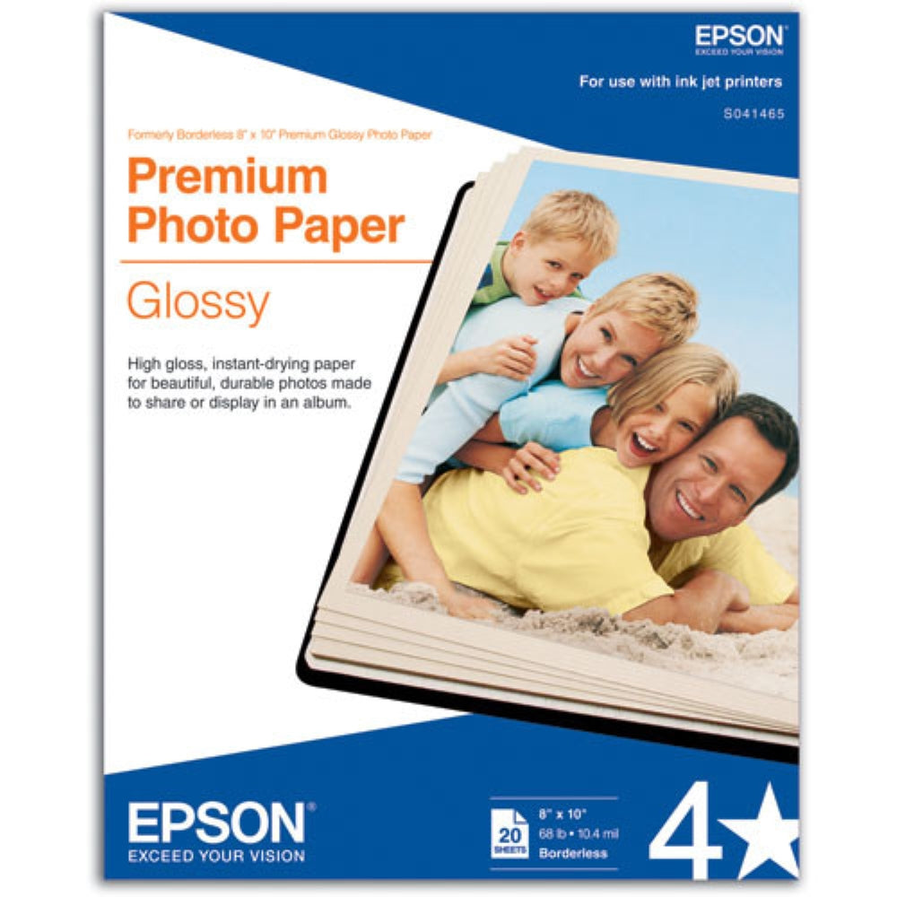 Epson Premium Photo Paper Glossy | 8 x 10", 20 Sheets