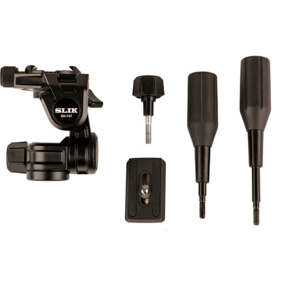 Slik Pro AL-324-3W Aluminum 4-Section Tripod with Arca-Type 3-Way Pan-Tilt Head