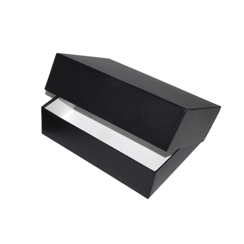 Archival Methods Onyx Portfolio Box | 11.25 x 14.25 x 4", Black Buckram/White Lining