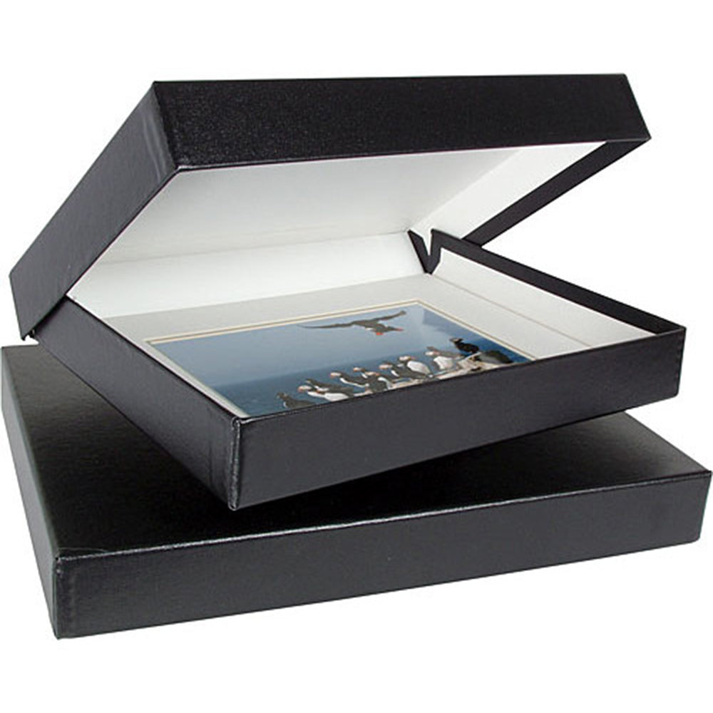 Archival Methods 10-030 Onyx Portfolio Box | 8.75 x 11.25 x 2", Black/White Lining