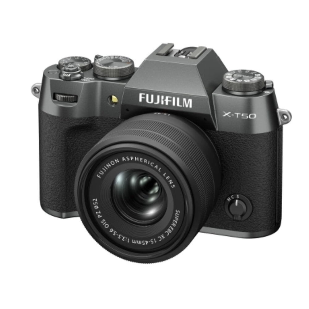 Fujifilm X-T50 Mirrorless Camera w/ XC 15-45mm f/3.5-5.6 OIS PZ Lens | Charcoal Silver