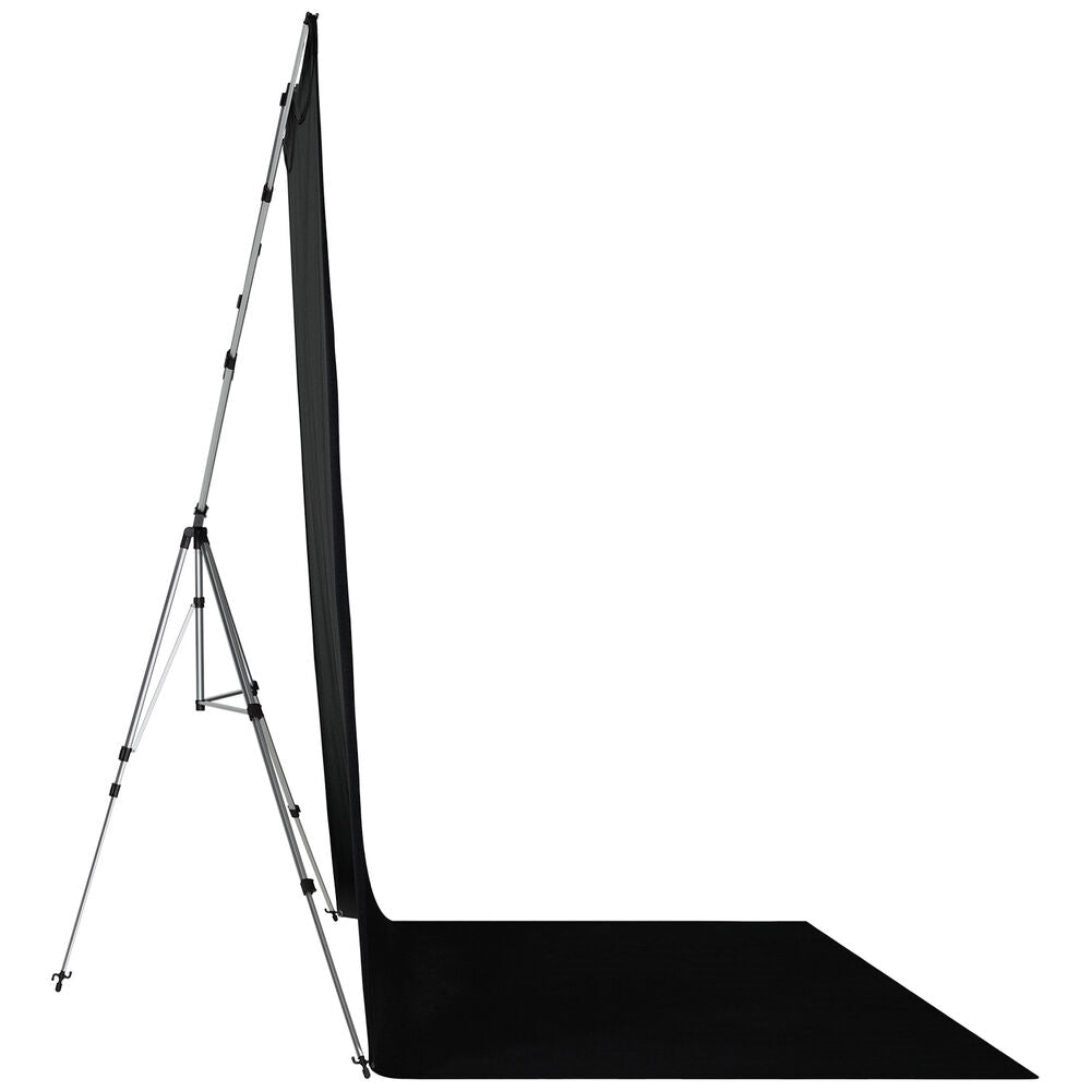 Westcott X-Drop Pro Fabric Backdrop Sweep Kit | Rich Black, 8 x 13'