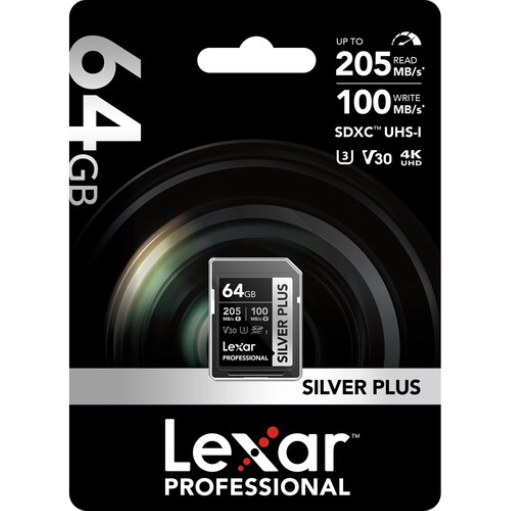 Lexar 64GB Professional SILVER PLUS UHS-I SDXC Memory Card