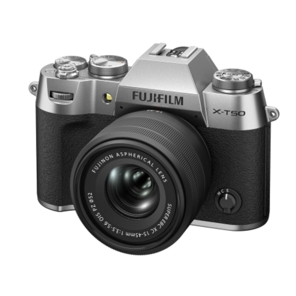 Fujifilm X-T50 Mirrorless Camera w/ XC 15-45mm f/3.5-5.6 OIS PZ Lens | Silver