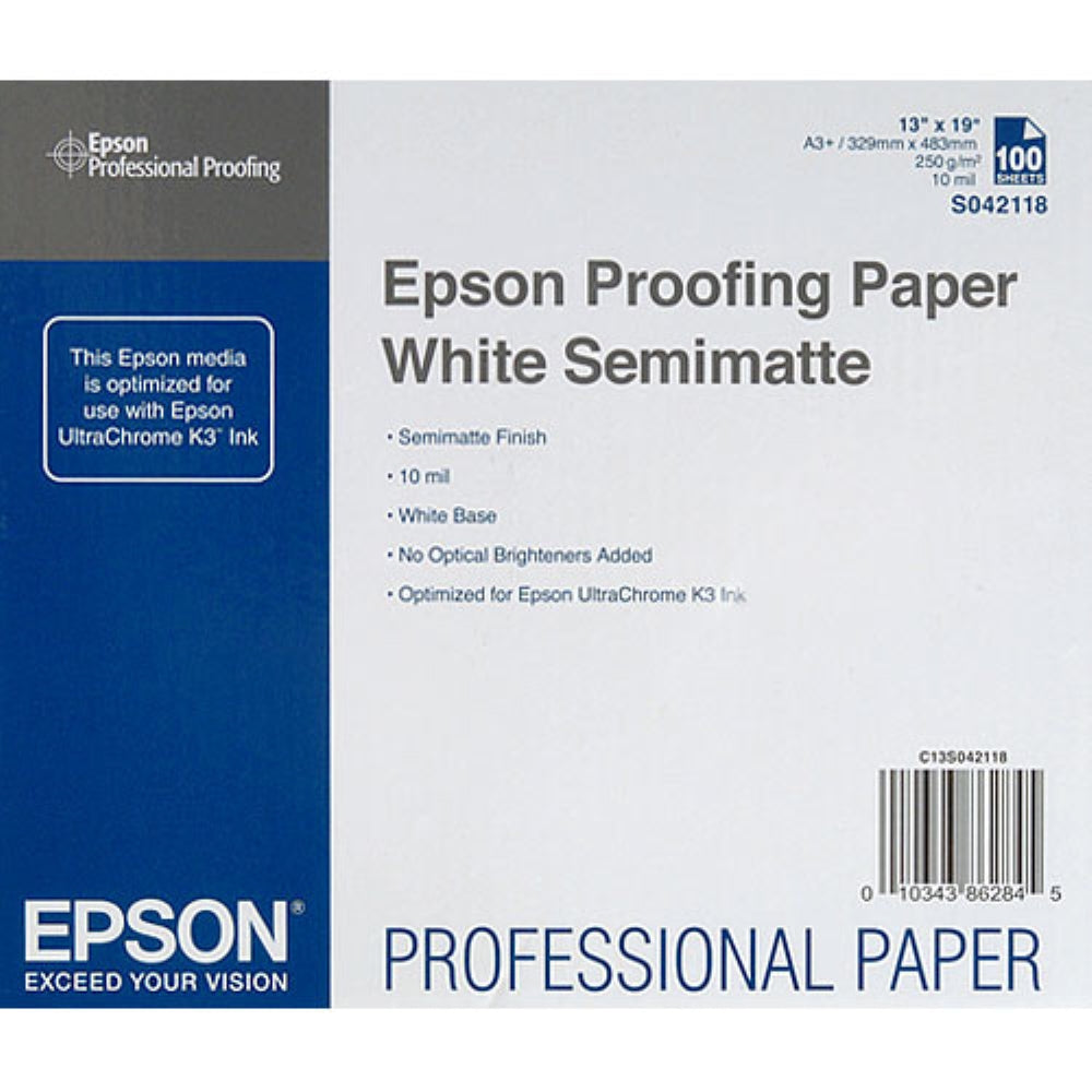 Epson Proofing Paper White Semimatte | 13 x 19", 100 Sheets