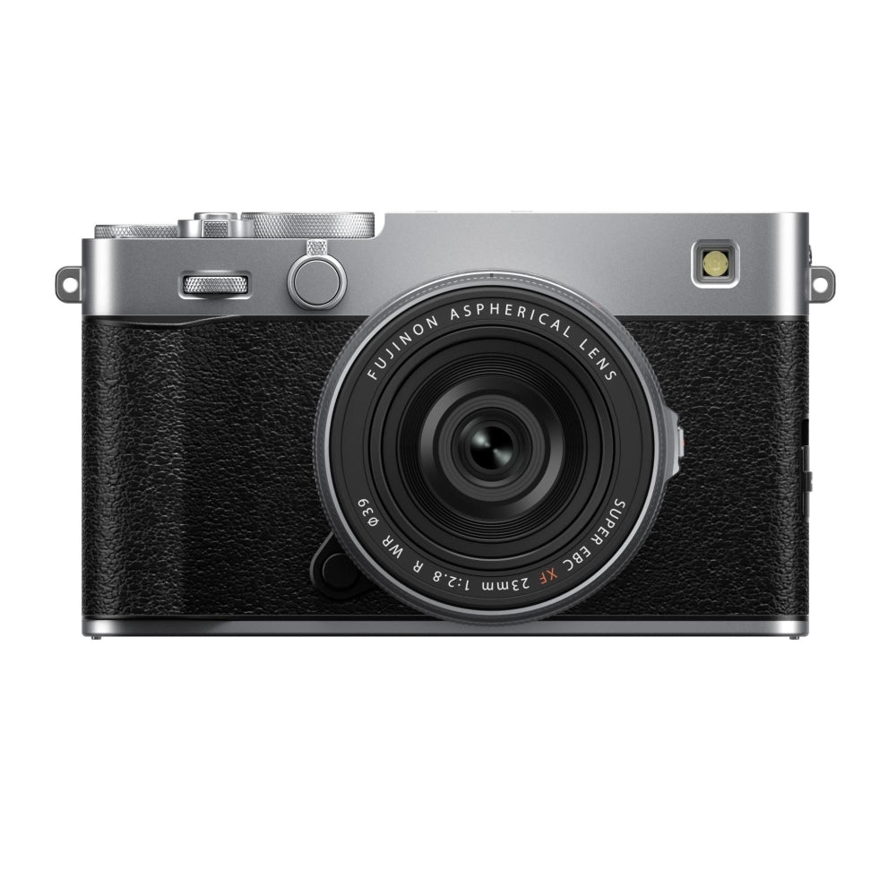 FUJIFILM X-E5 Mirrorless Camera with 23mm f/2.8 R WR Lens (Silver) Bundle with 64GB Memory Card + Battery Charger + Camera Bag + Card Reader + Memory Case + Lens Cap Keeper + Cleaning Kit (10 Items)