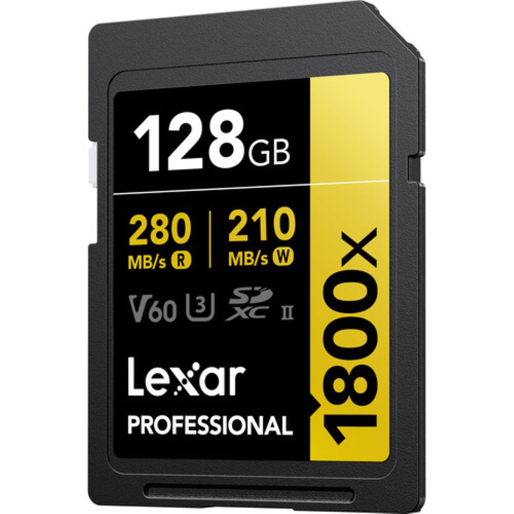 Lexar 128GB Professional 1800x UHS-II SDXC Memory Card | GOLD Series