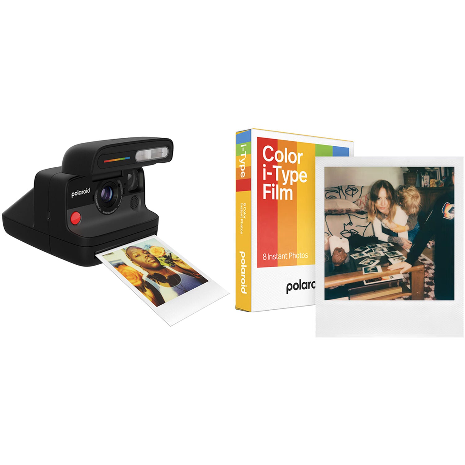 Polaroid Flip Instant Camera Color Starter Set | Black, 8 Exposures