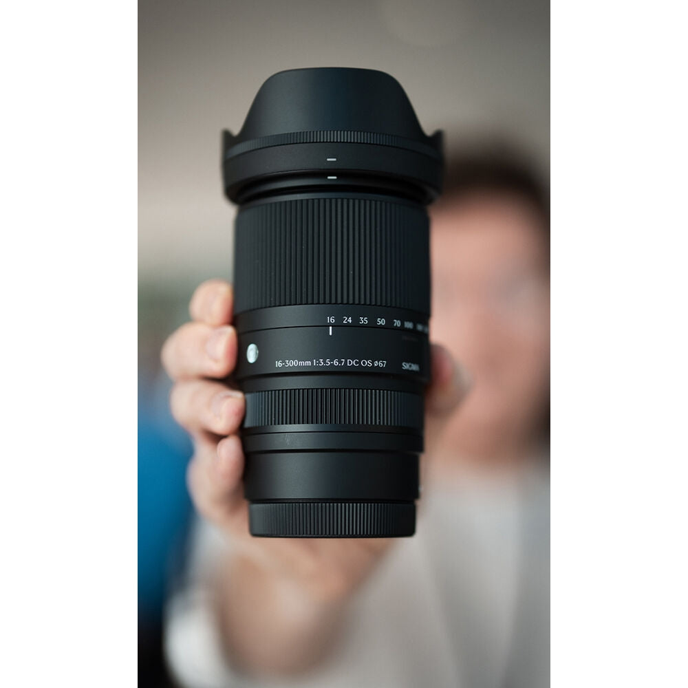 Sigma 16-300mm f/3.5-6.7 DC OS Contemporary Lens (E Mount) Bundle with UV Filter + Cleaning Kit + Microfiber Cloth (4 Items)