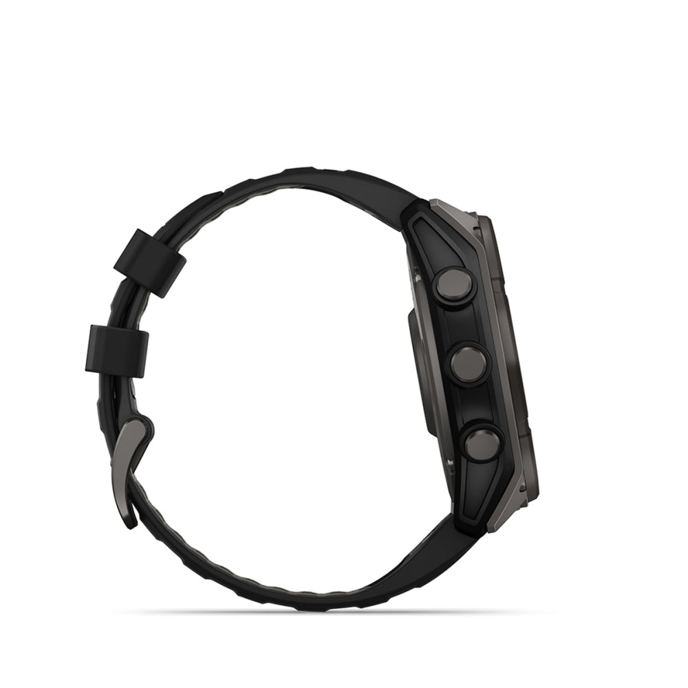 Garmin fenix 8 Solar 47mm Smartwatch | Carbon Gray with Black/Pebble Gray Band