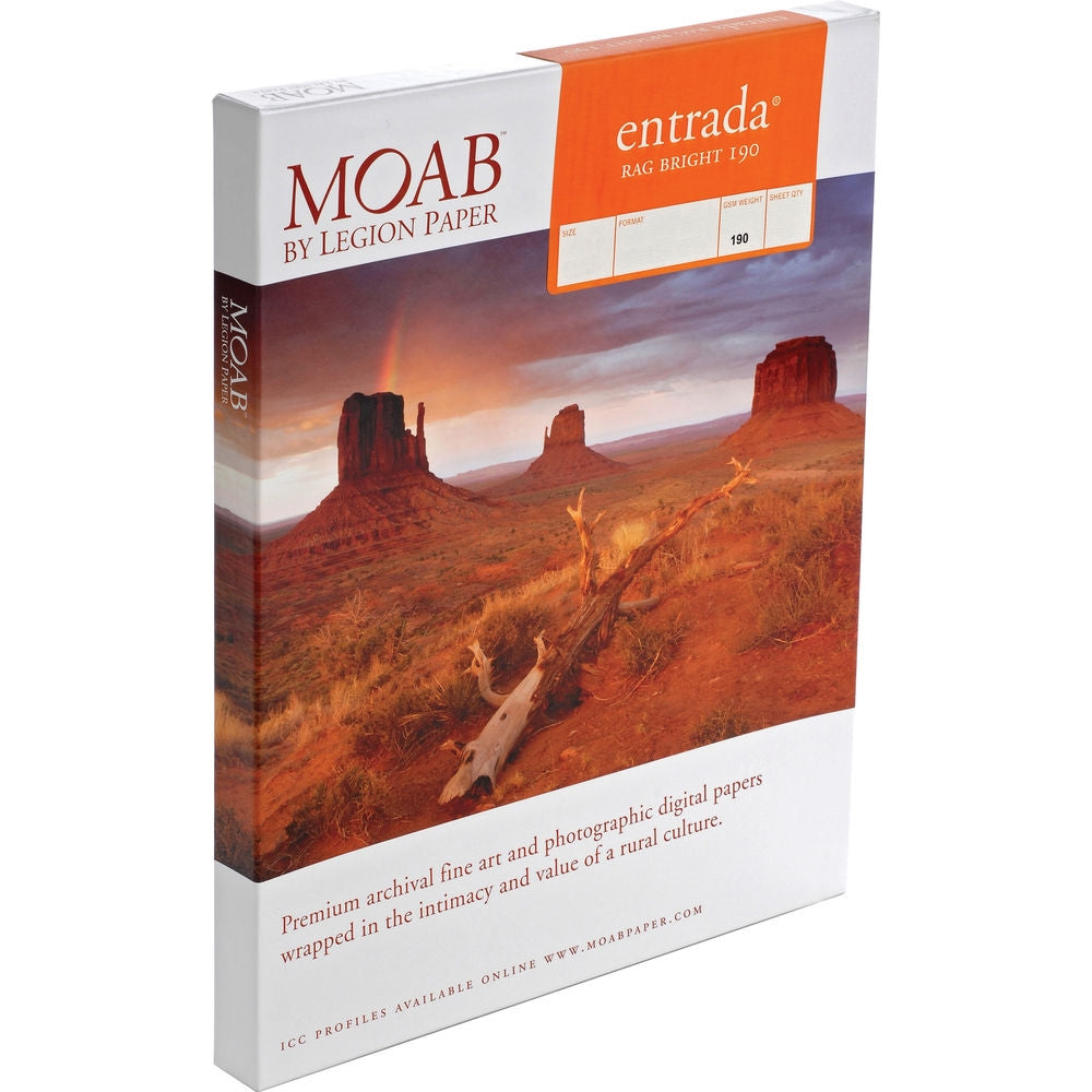 Moab Entrada Rag Bright 190 Paper | 8.5 x 11", 25 Sheets