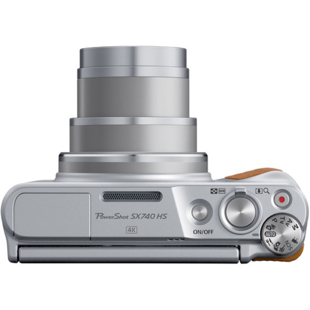 Canon PowerShot SX740 HS Digital Camera | Silver Bundled with 64GB Memory Card + Digital Camera Pouch + Cleaning Kit - Blower, Lens Pen, Brush & Case (4 Items)
