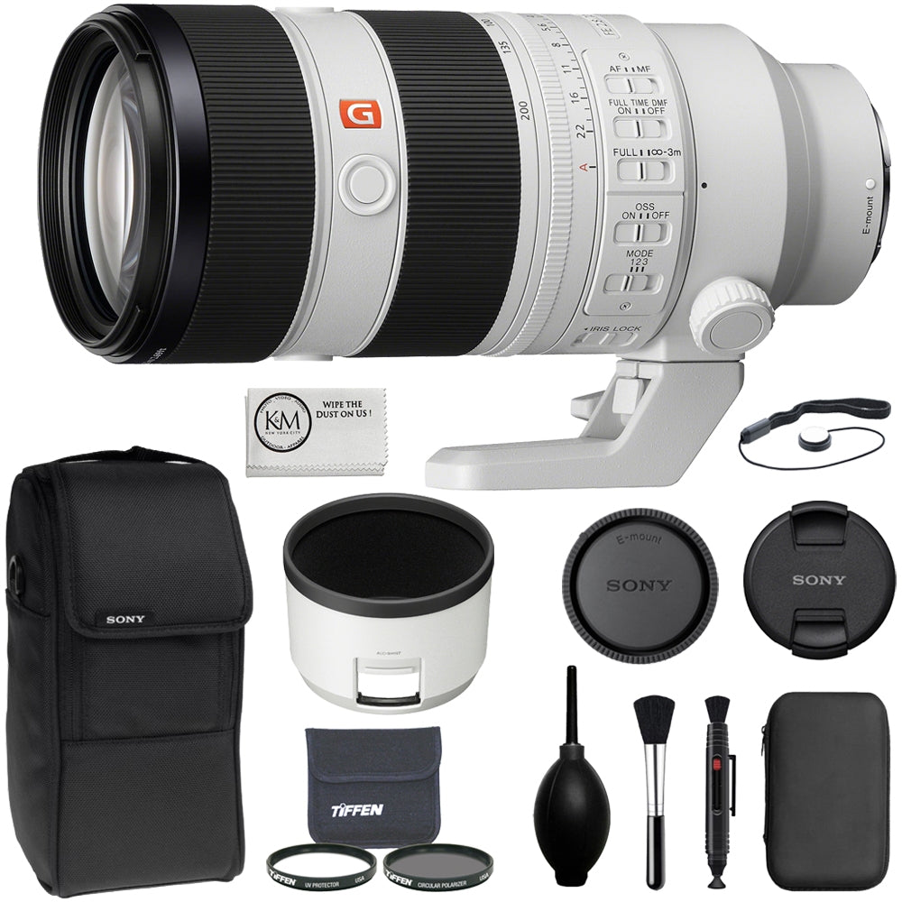 Sony FE 70-200mm f/2.8 GM OSS II Full-Frame Zoom Lens Bundle  with Tiffen 77mm Twin Filter Kit (UV & CPL) with Pouch + Deluxe Cleaning Kit - Dust Blower, Brush, Lens Pen, Cap Keeper + Microfiber Cloth