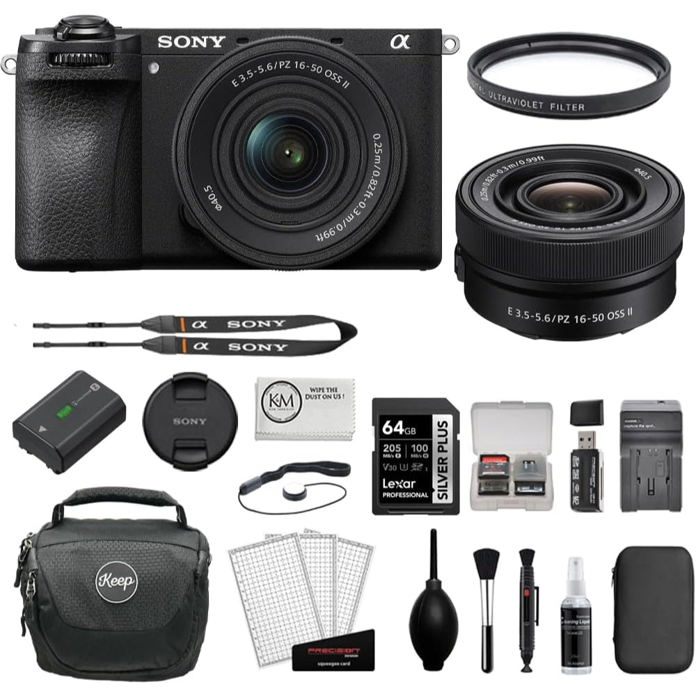 Sony a6700 Mirrorless Camera with 16-50mm f/3.5-5.6 II Lens Compatible with Sony E Mount Bundled with 40.5mm Filter + Deluxe Cleaning Kit - Blower, Lens Pen, Brush & Case + Shoulder Bag  (11 Items)