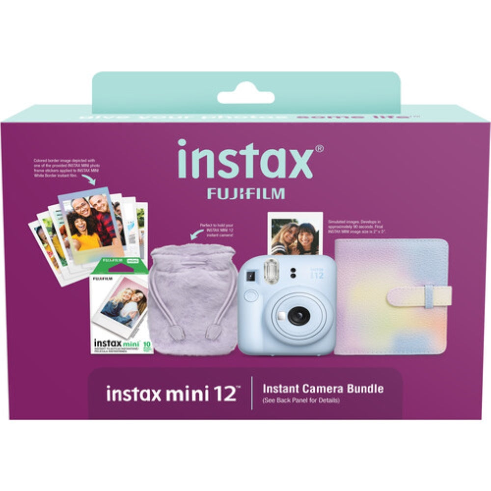 FUJIFILM INSTAX MINI 12 Instant Film Holiday Camera Bundle | Pastel Blue