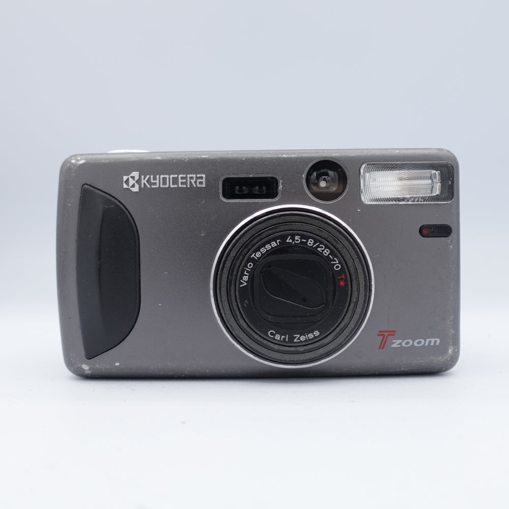 Used Yashica Kyocera T Zoom 35mm Point and Shoot Camera | Grey | U8