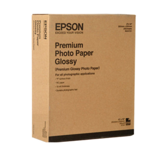 Epson Premium Glossy Photo Paper for Inkjet | 8x10",  250 Sheets