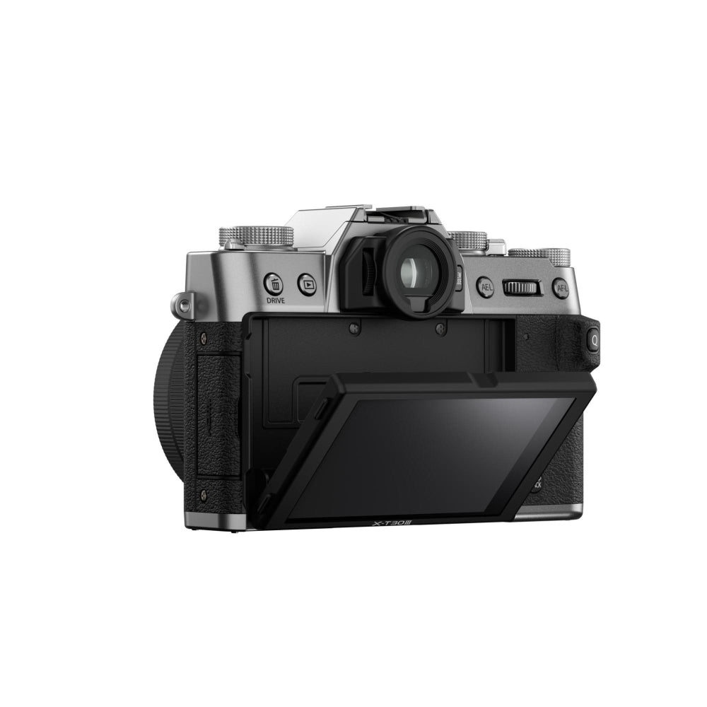 FUJIFILM X-T30 III Mirrorless Digital Camera Silver (Body Only) Bundle with Sigma 23mm f/1.4 DC DN Lens + 64GB Card + UV Filter + Card Reader + Charger + Cleaning Kit + Camera Bag + Cloth (12 Items)