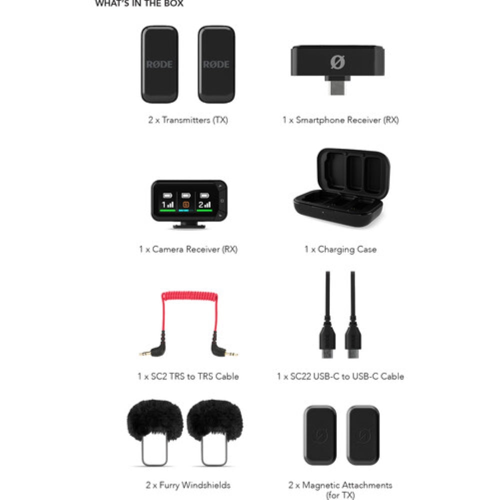 RODE Wireless Micro 2-Person Ultracompact Wireless Microphone Pro Syst