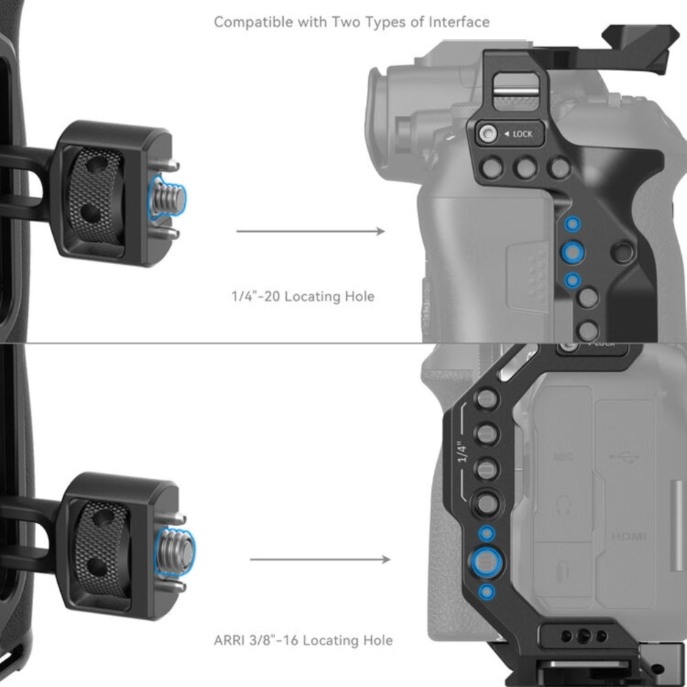 SmallRig Side Handle with Two-in-One Locating Screw | 1/4"-20 & 3/8"-16
