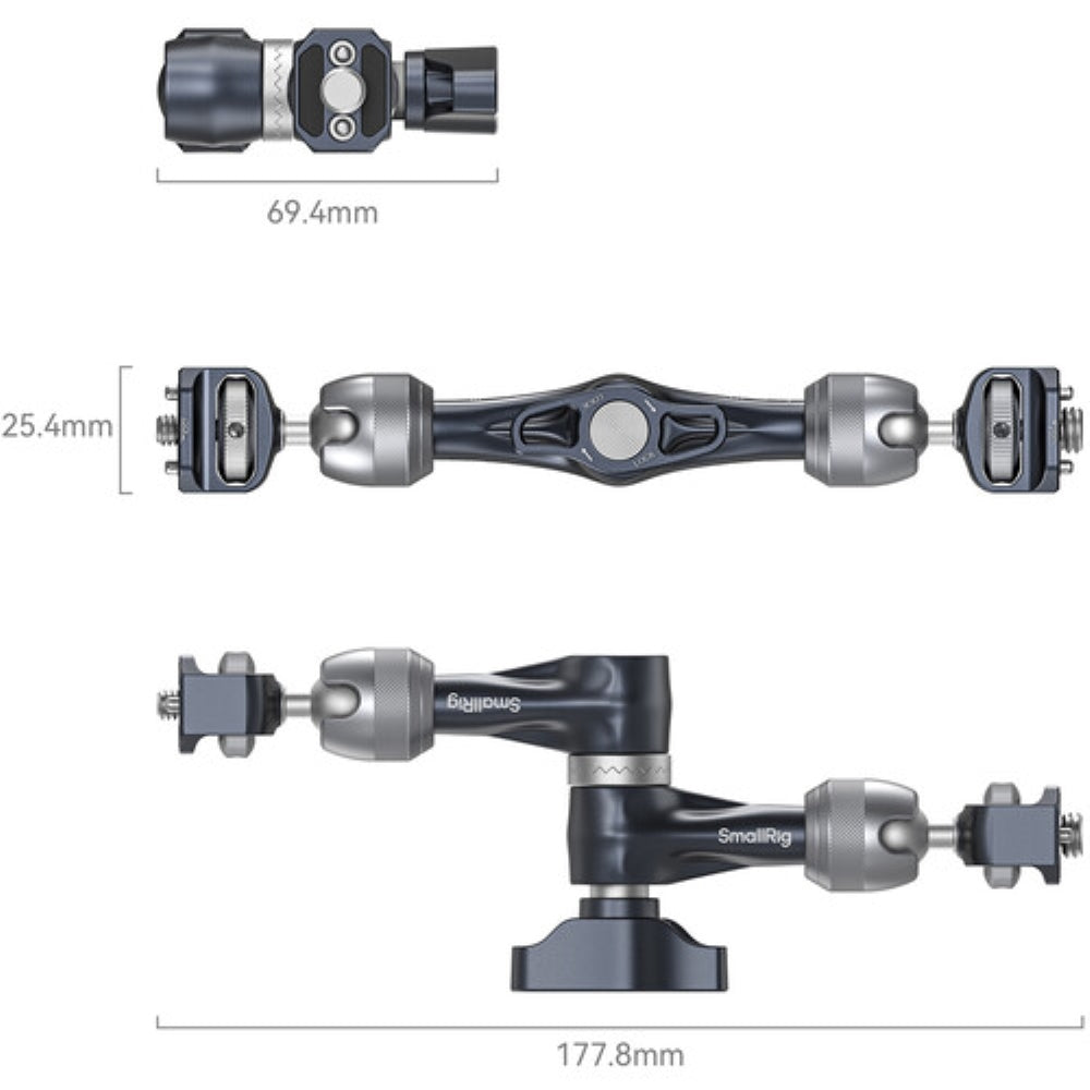 SmallRig Articulating Arm with 1/4"-20 and 3/8"-16 ARRI Locating Screws | 7"