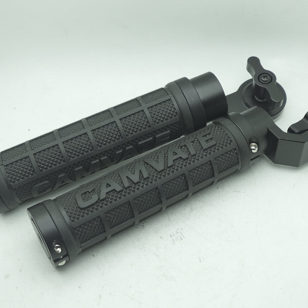 Used CAMVATE Rosette Mount Rubberized Handgrips (Pair) | Black | U8