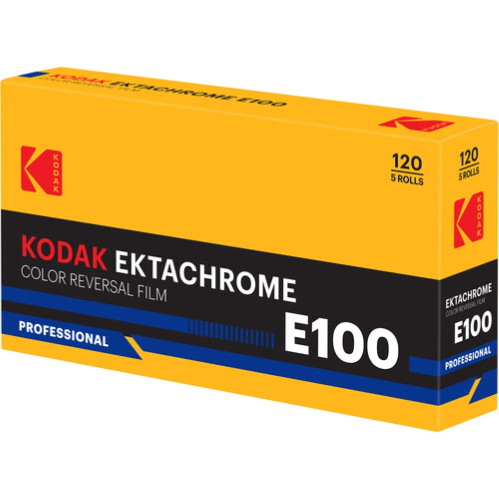Kodak Professional Ektachrome E100 Color Transparency Film | 120 Roll Film, 5-Pack, Retro Packaging