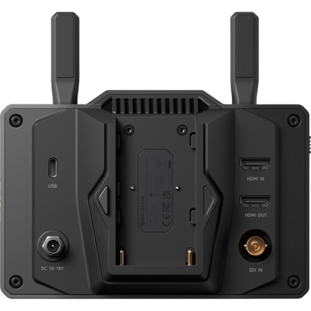 Hollyland Pyro 5 Wireless Transceiver Monitor Bundle with Headphones + HDMI Cable + Battery + Charger + Cleaning Cloth (6 Items)