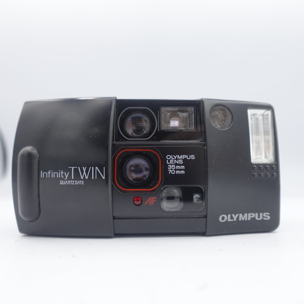 Used Olympus Infinity Twin 35mm Point and Shoot Camera | Black | U9